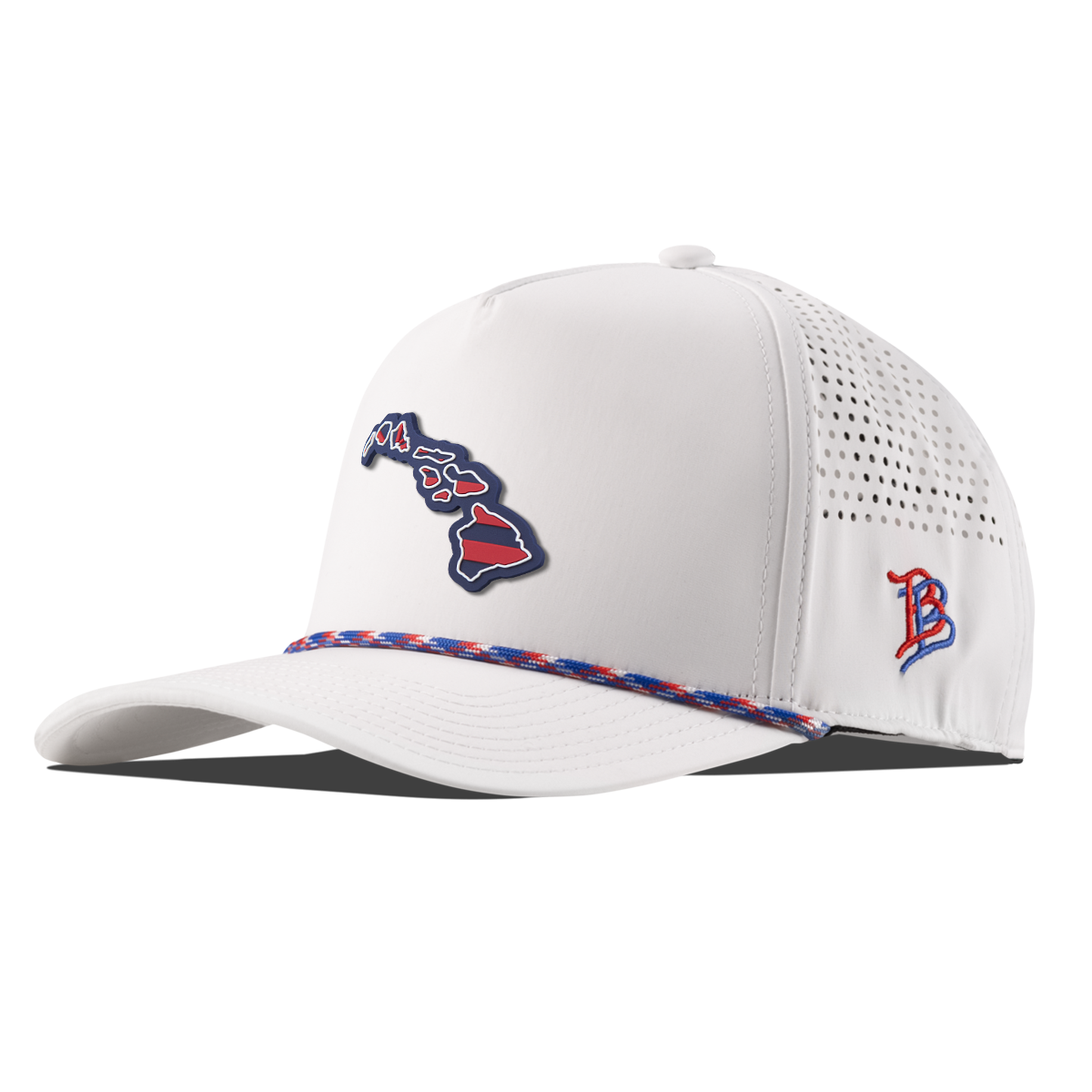 Hawaii Patriot Series Curved 5 Panel Rope White/RWB