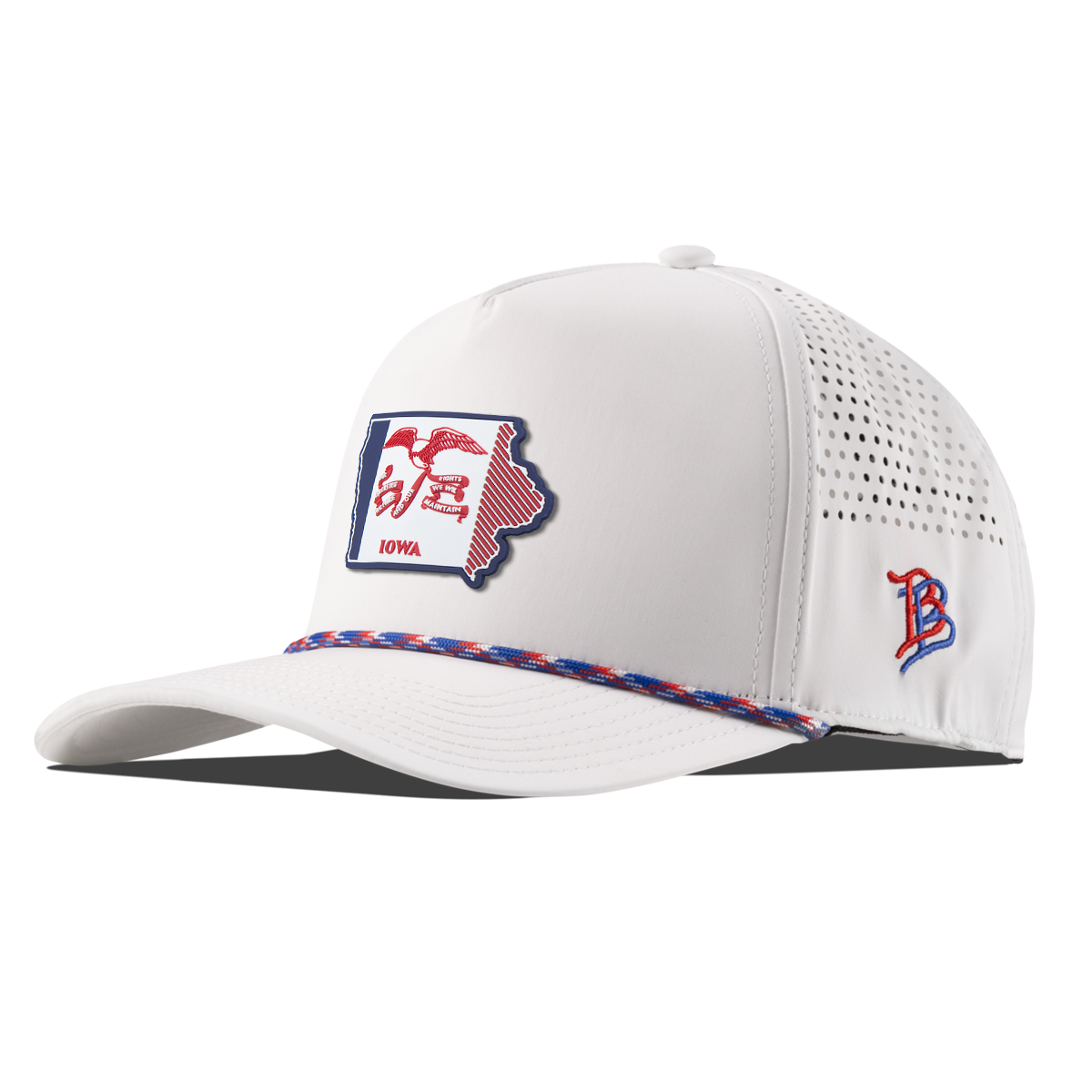 Iowa Patriot Series Curved 5 Panel Rope White/RWB