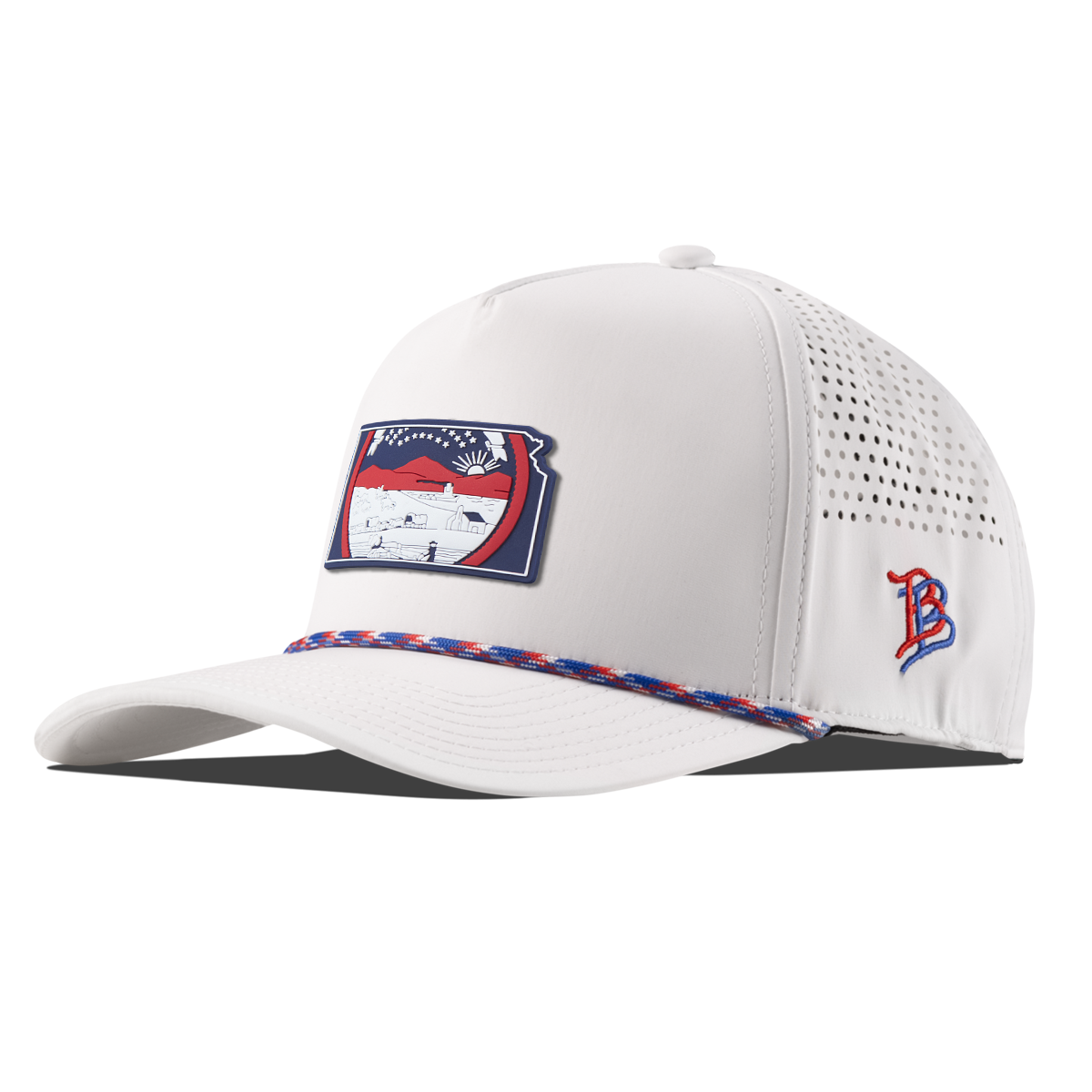 Kansas Patriot Series Curved 5 Panel Rope White/RWB