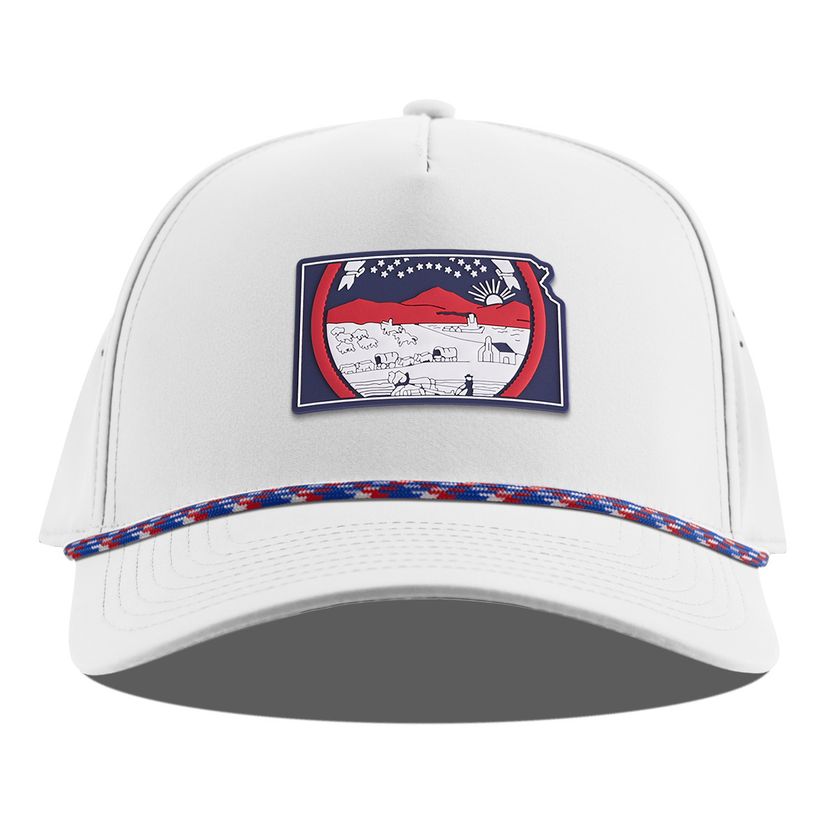 Kansas Patriot Series Curved 5 Panel Rope White RWB