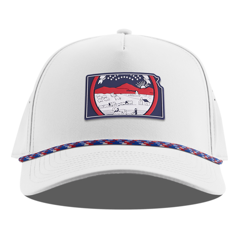 Kansas Patriot Series Curved 5 Panel Rope White RWB