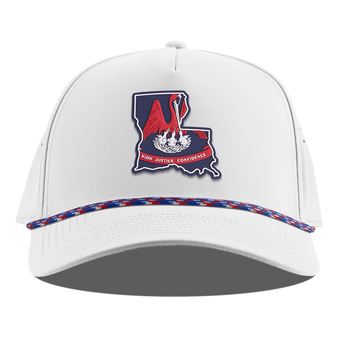 Louisiana Patriot Series Curved 5 Panel Rope White RWB