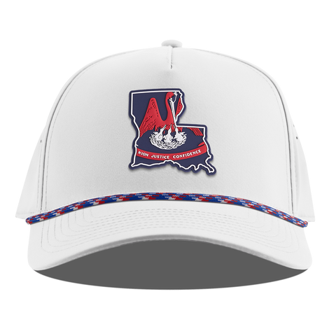 Louisiana Patriot Series Curved 5 Panel Rope White RWB