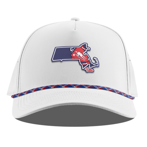 Massachusetts Patriot Series Curved 5 Panel Rope White RWB