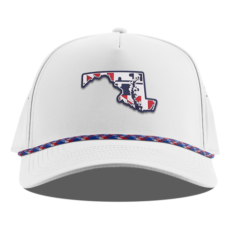 Maryland Patriot Series Curved 5 Panel Rope White RWB