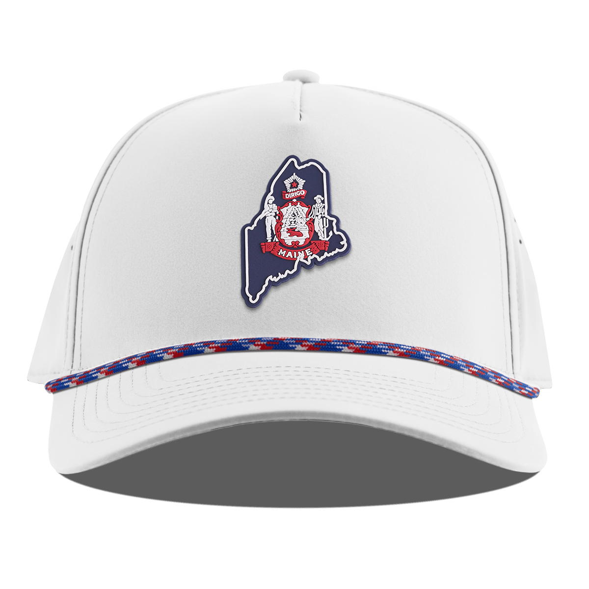 Maine Patriot Series Curved 5 Panel Rope White RWB