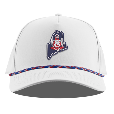 Maine Patriot Series Curved 5 Panel Rope White RWB