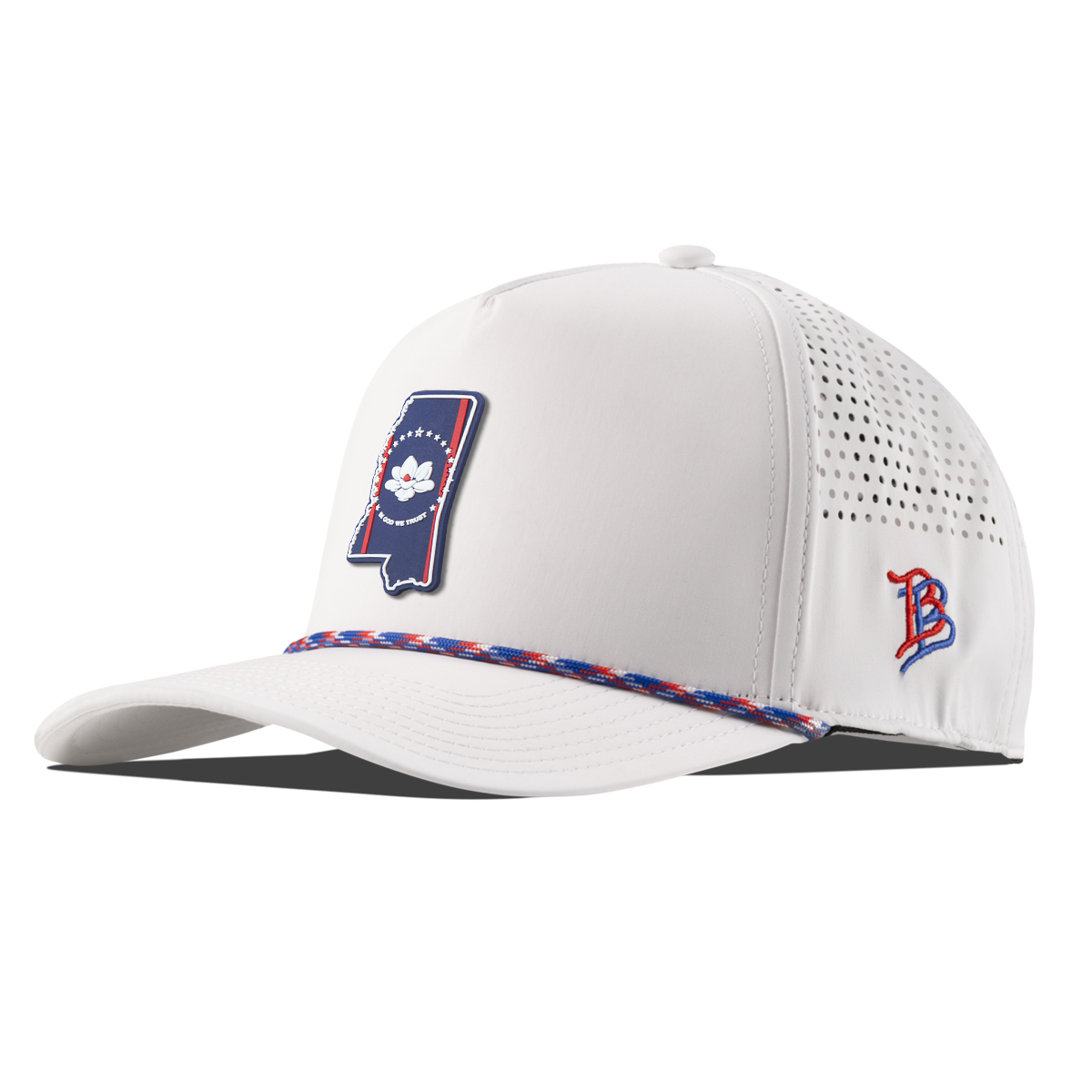 Mississippi Patriot Series Curved 5 Panel Rope White/RWB