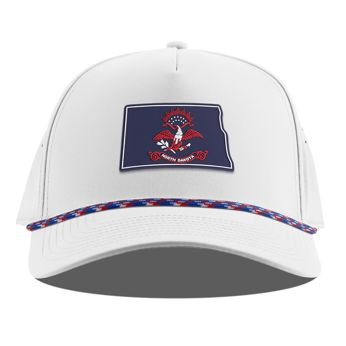 North Dakota Patriot Series Curved 5 Panel Rope White RWB