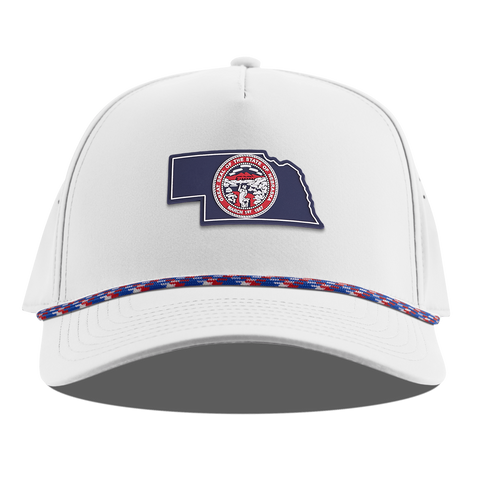 Nebraska Patriot Series Curved 5 Panel Rope White RWB
