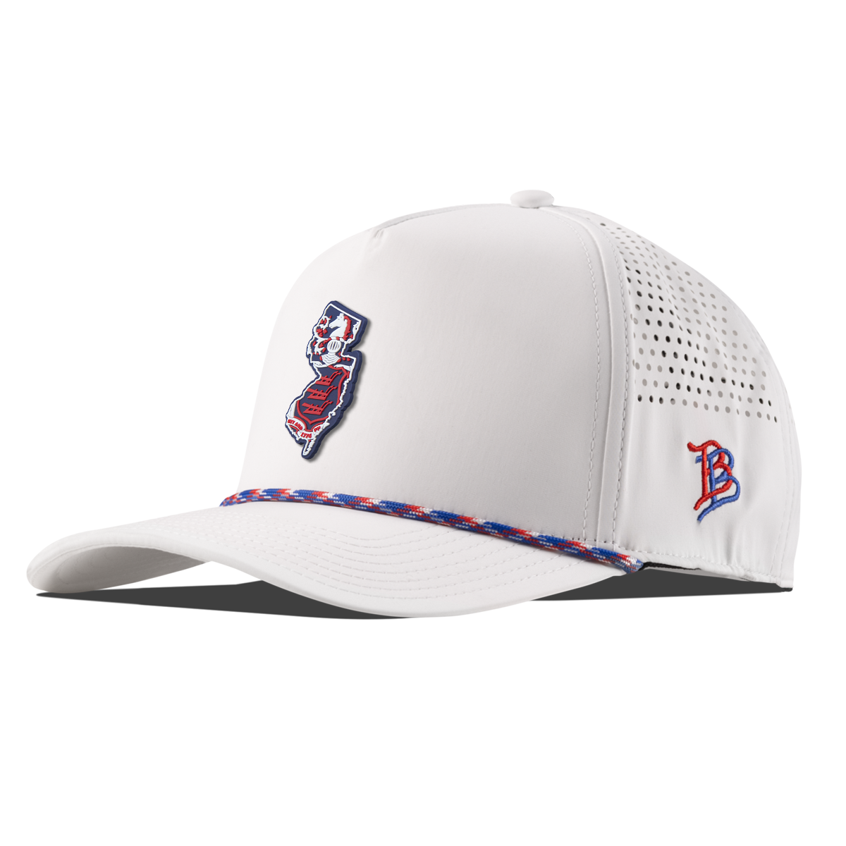 New Jersey Patriot Series Curved 5 Panel Rope White/RWB