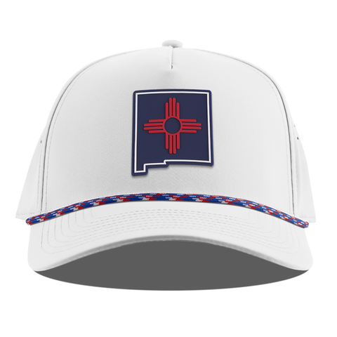 New Mexico Patriot Series Curved 5 Panel Rope White RWB