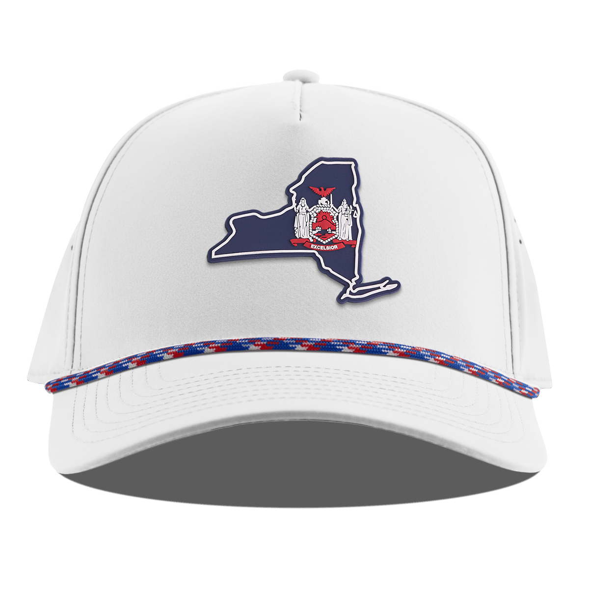 New York Patriot Series Curved 5 Panel Rope White RWB