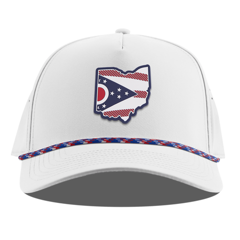 Ohio Patriot Series Curved 5 Panel Rope White RWB