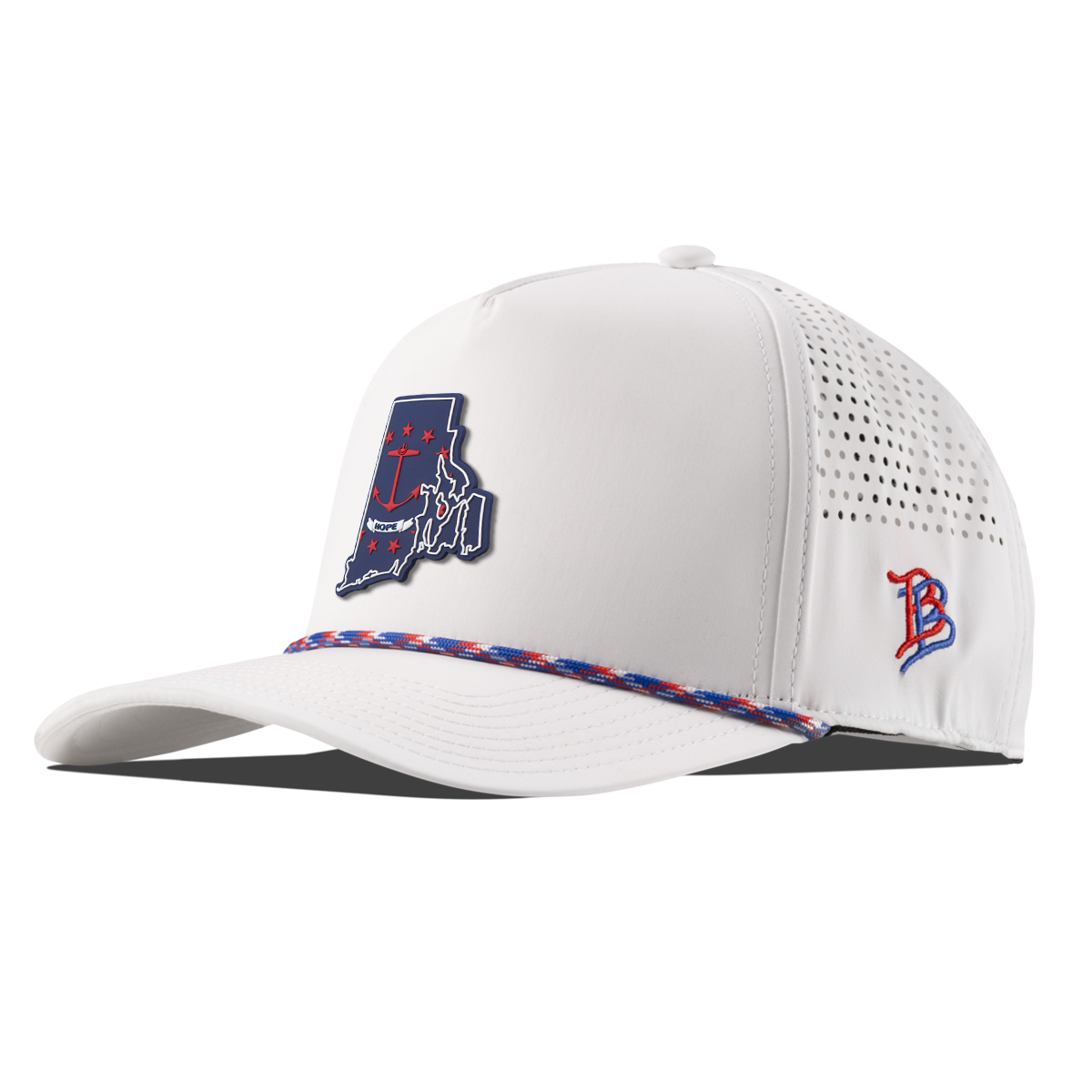 Rhode Island Patriot Series Curved 5 Panel Rope White/RWB