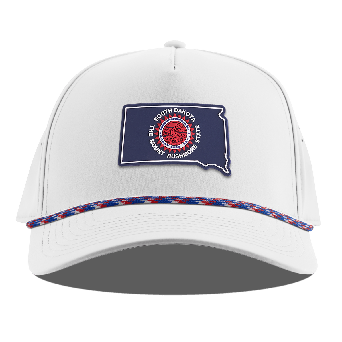 South Dakota Patriot Series Curved 5 Panel Rope White RWB
