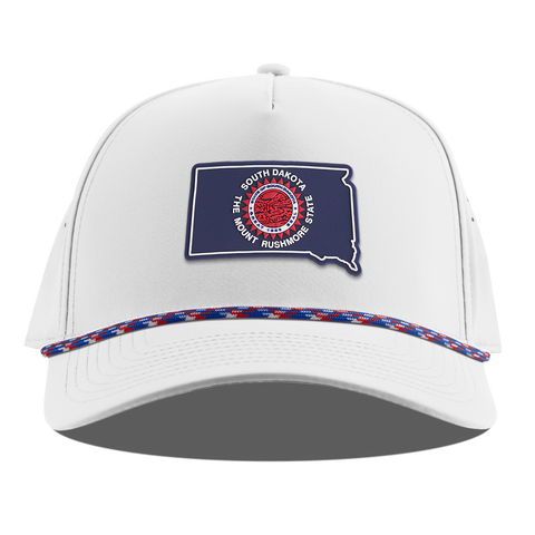 South Dakota Patriot Series Curved 5 Panel Rope White RWB