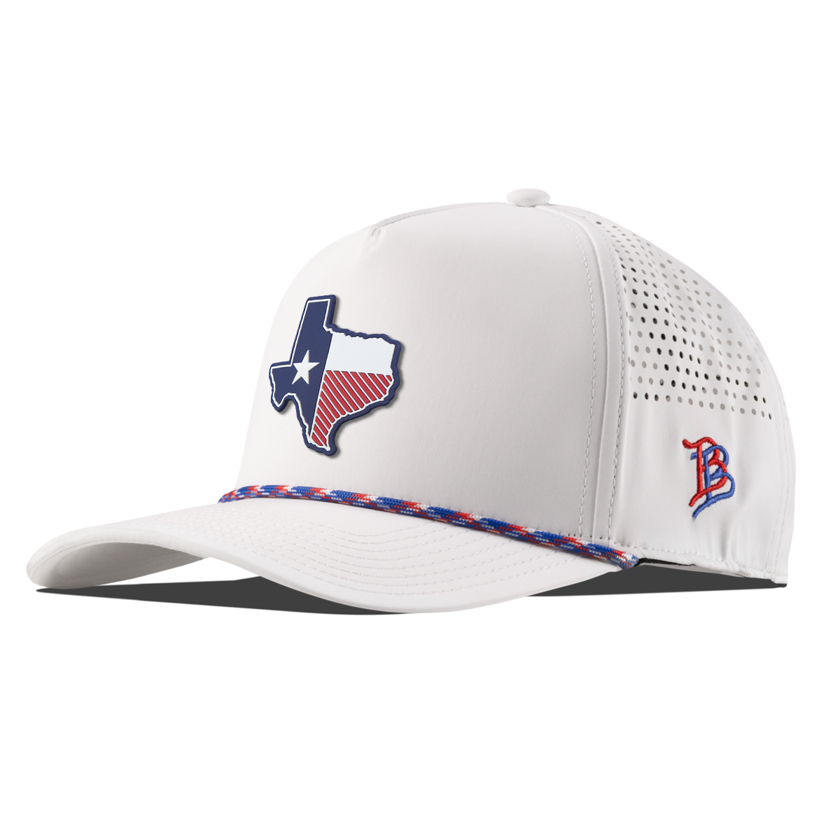 Texas Patriot Series Curved 5 Panel Rope White RWB