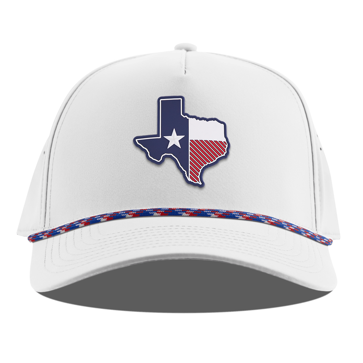 Texas Patriot Series Curved 5 Panel Rope White RWB