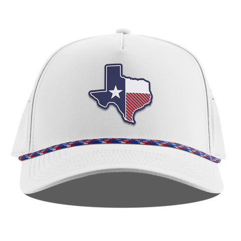 Texas Patriot Series Curved 5 Panel Rope White RWB