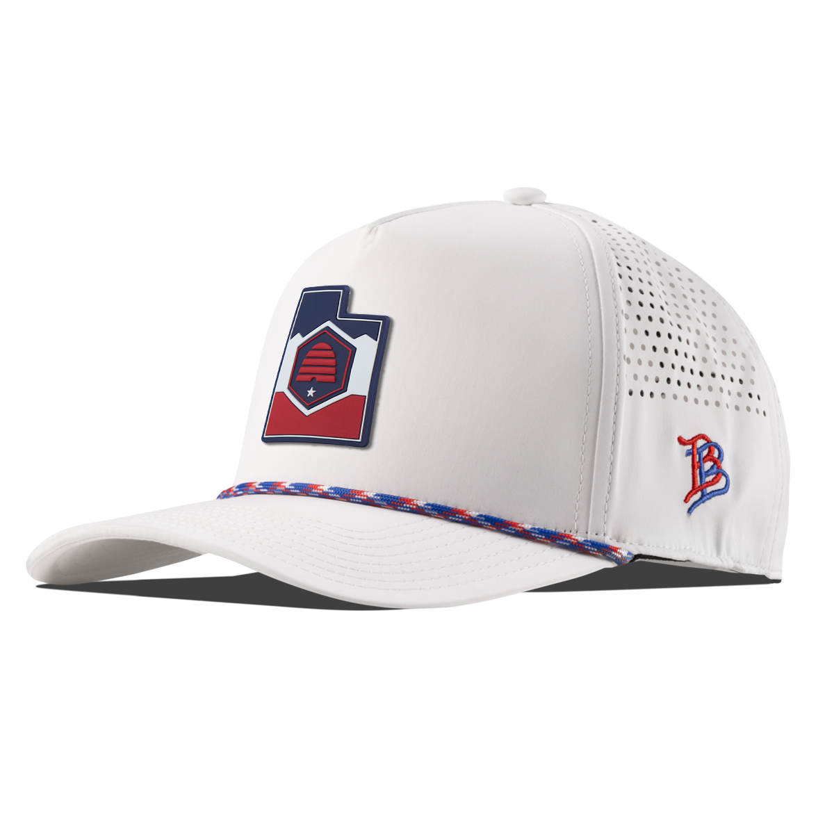 Utah Patriot Series Curved 5 Panel Rope White/RWB