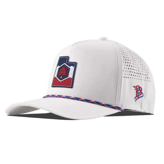 Utah Patriot Series Curved 5 Panel Rope White RWB