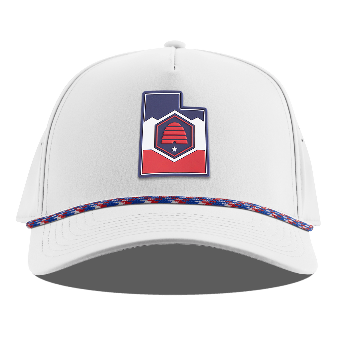 Utah Patriot Series Curved 5 Panel Rope White RWB