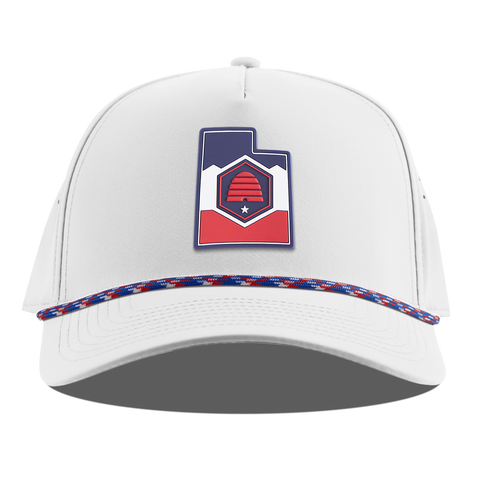 Utah Patriot Series Curved 5 Panel Rope White RWB