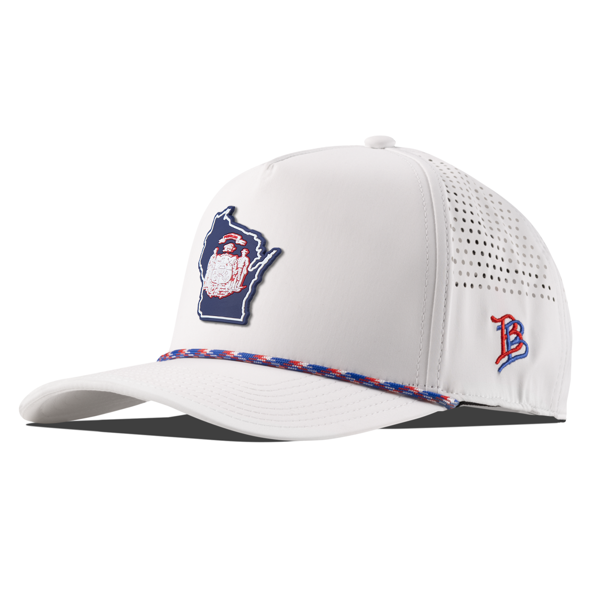 Wisconsin Patriot Series Curved 5 Panel Rope White/RWB