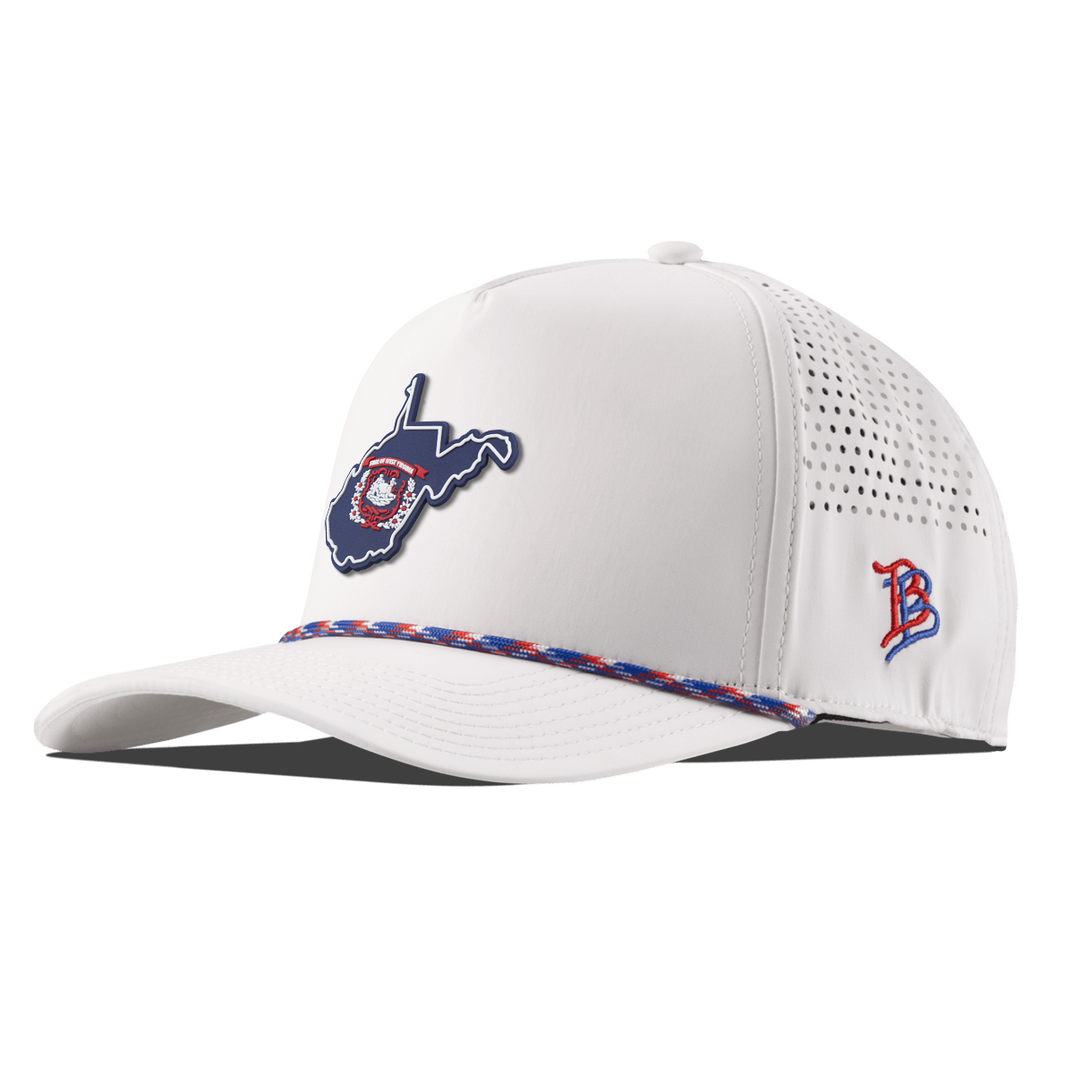 West Virginia Patriot Series Curved 5 Panel Rope RWB/White