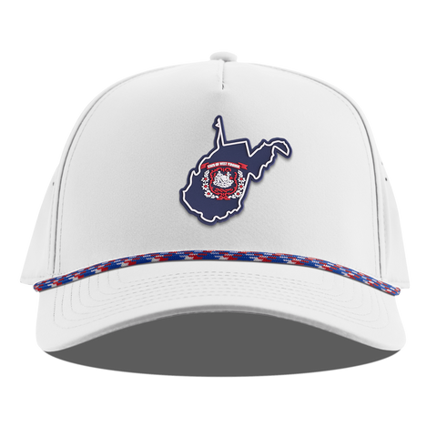 West Virginia Patriot Series Curved 5 Panel Rope White RWB