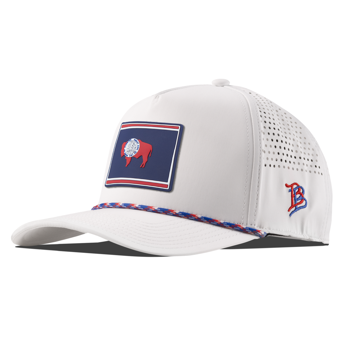 Wyoming Patriot Series Curved 5 Panel Rope White/RWB