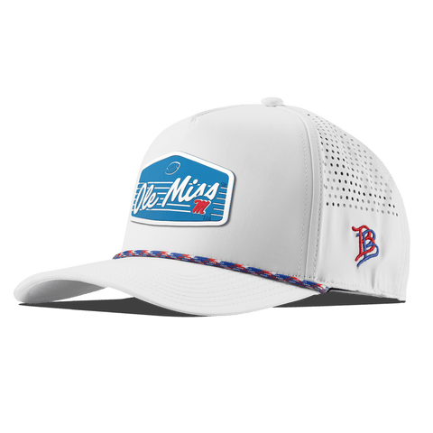 University of Mississippi "Rebel Football" Curved 5 Panel Rope White RWB
