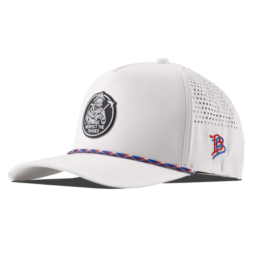 Respect The Trades Firefighter Curved 5 Panel Rope White RWB