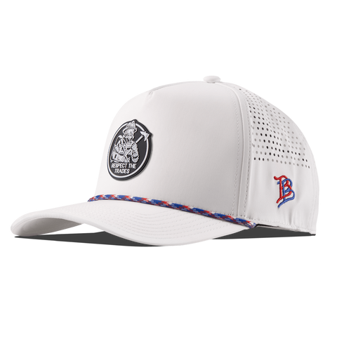 Respect The Trades Firefighter Curved 5 Panel Rope White RWB
