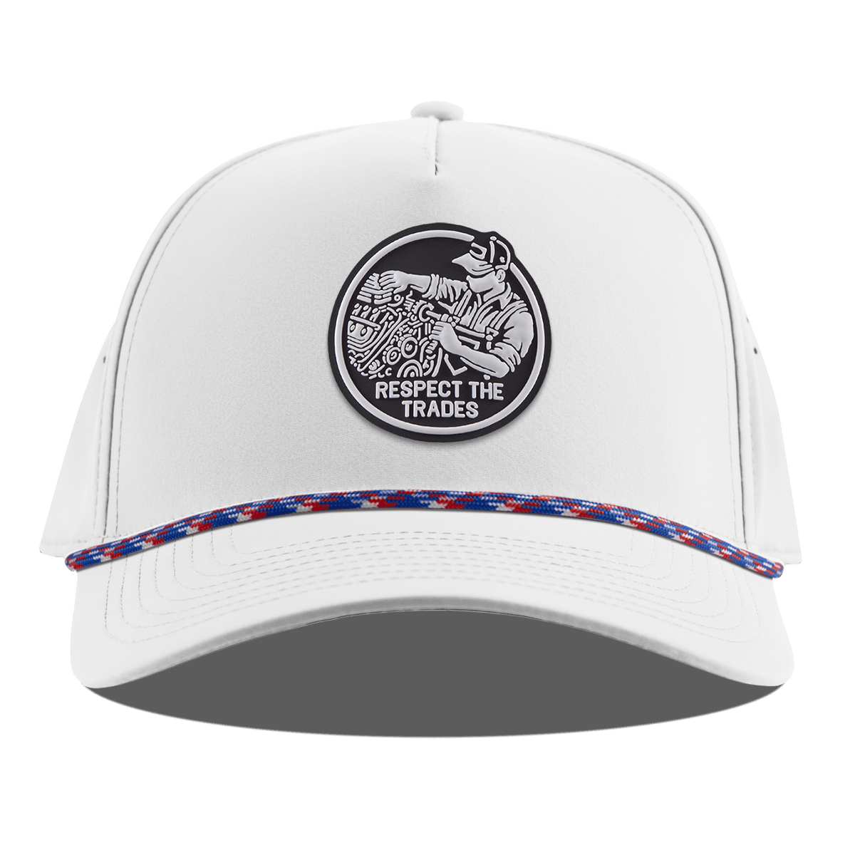 Respect The Trades Mechanic Curved 5 Panel Rope White RWB