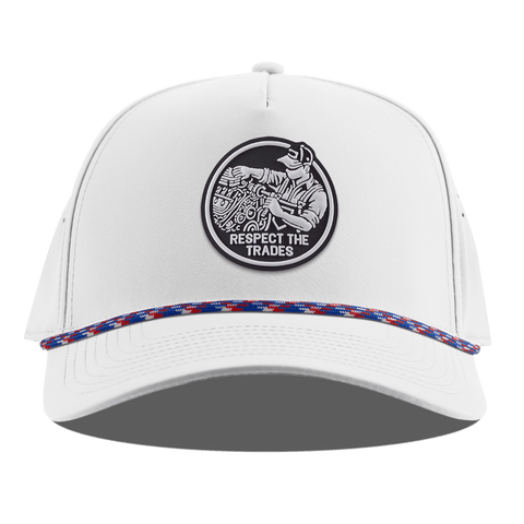 Respect The Trades Mechanic Curved 5 Panel Rope White RWB
