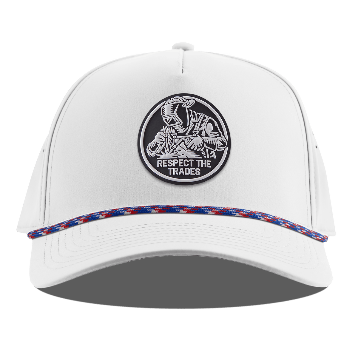 Respect The Trades Welder Curved 5 Panel Rope White RWB