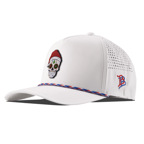 Santa Skull PVC Curved 5 Panel Rope White/RWB