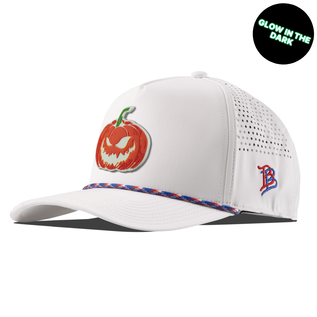 Jack-O-Lantern Glow Curved 5 Panel Rope White RWB