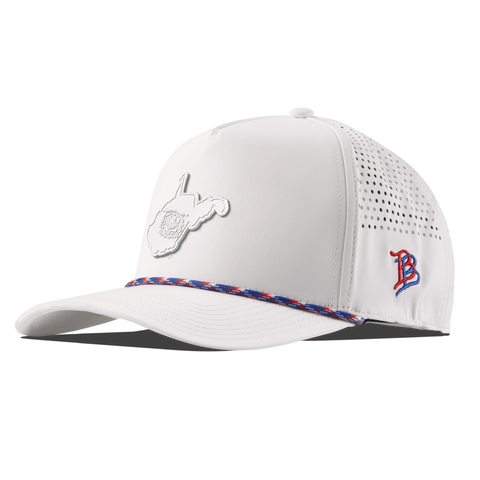 West Virginia Stealth Curved 5 Panel Rope RWB/White