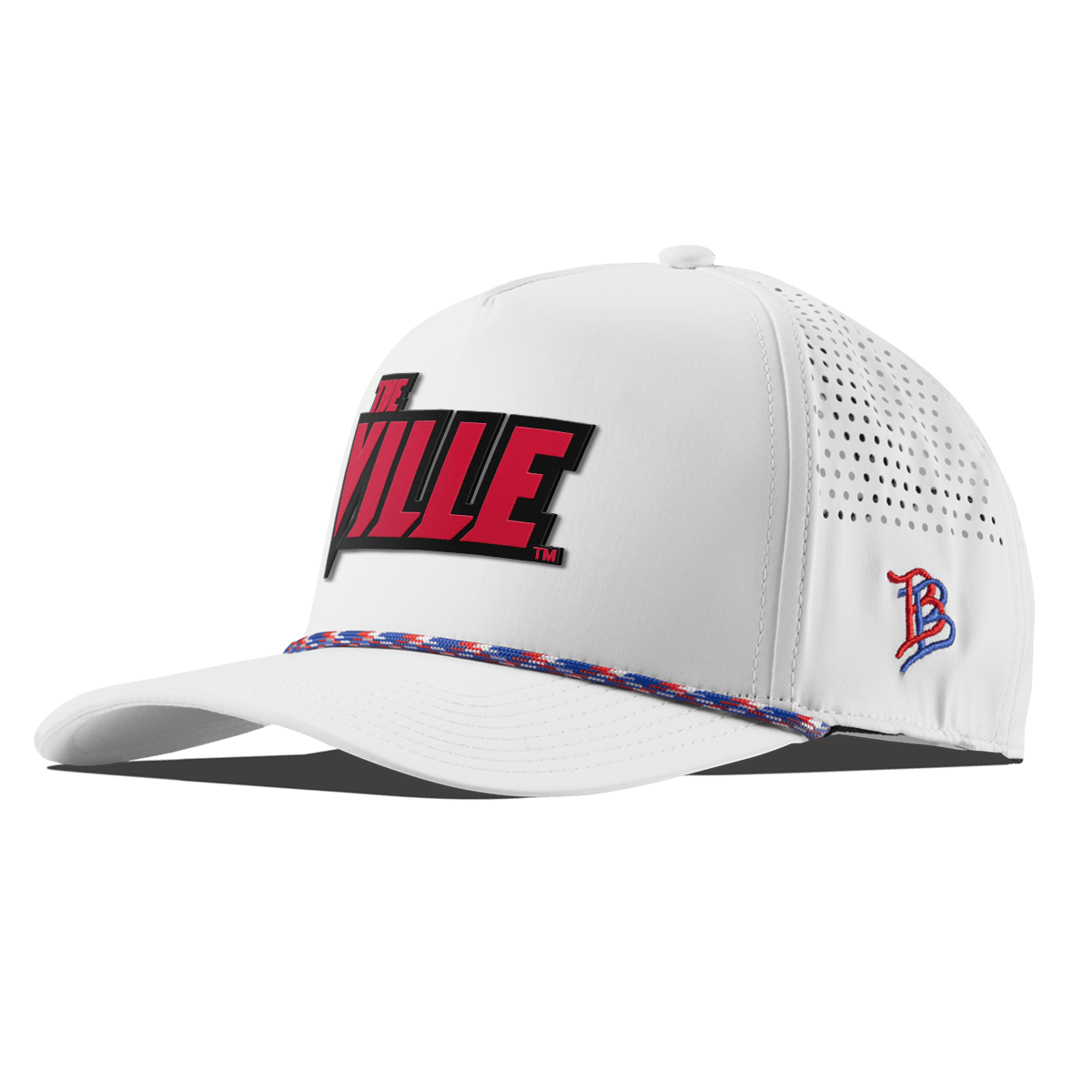 University of Louisville "The Ville Block" Curved 5 Panel Rope White RWB