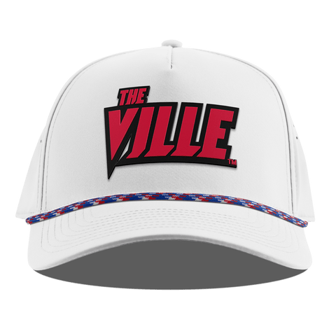 University of Louisville "The Ville Block" Curved 5 Panel Rope White RWB