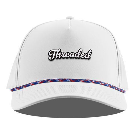 Threaded Script Curved 5 Panel Rope White RWB