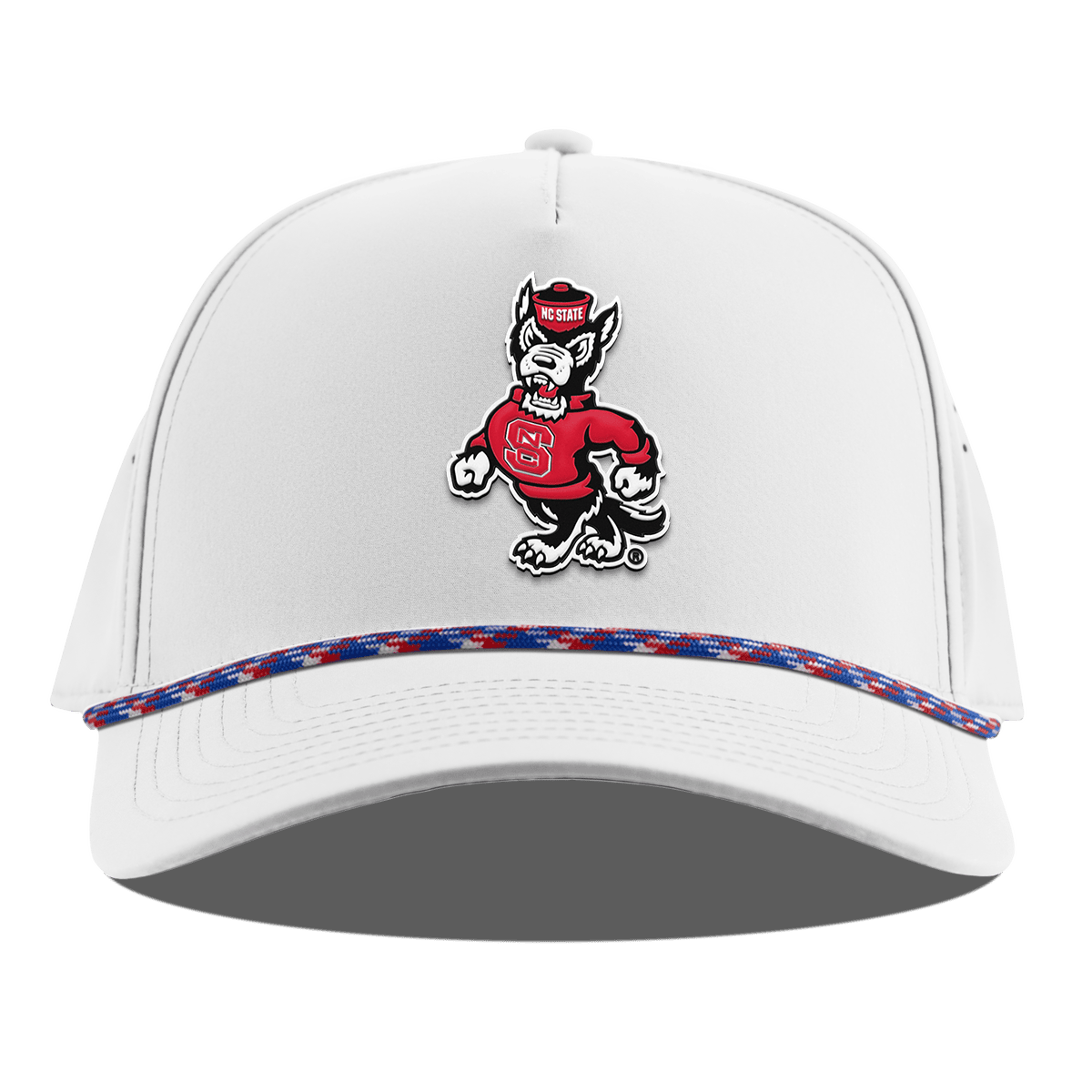 North Carolina State "Tuffy The Wolf" Curved 5 Panel Rope White RWB