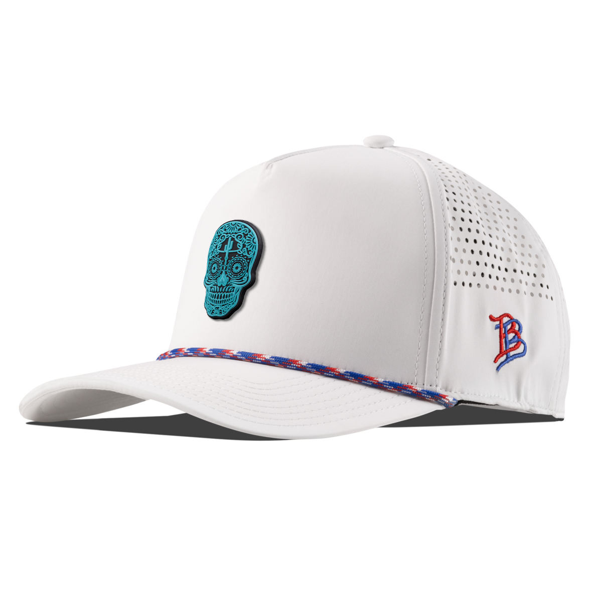 Turquoise Skull PVC Curved 5 Panel Rope RWB