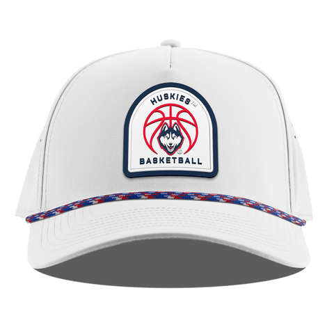 University of Connecticut "UConn Basketball" Curved 5 Panel Rope White RWB