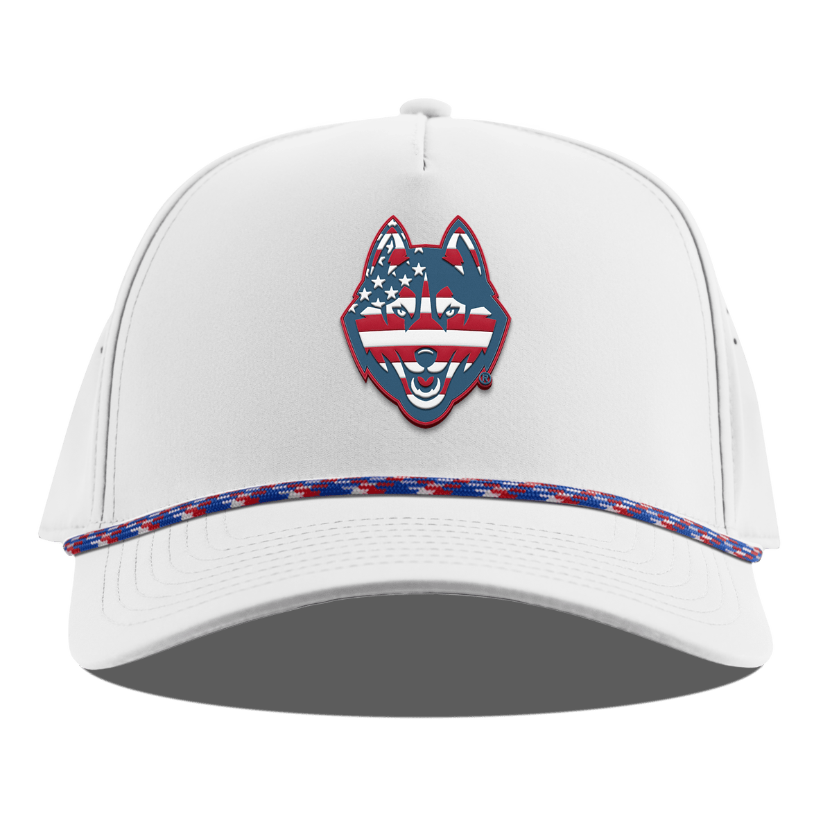 University of Connecticut "UConn Stars & Stripes" Curved 5 Panel Rope White RWB