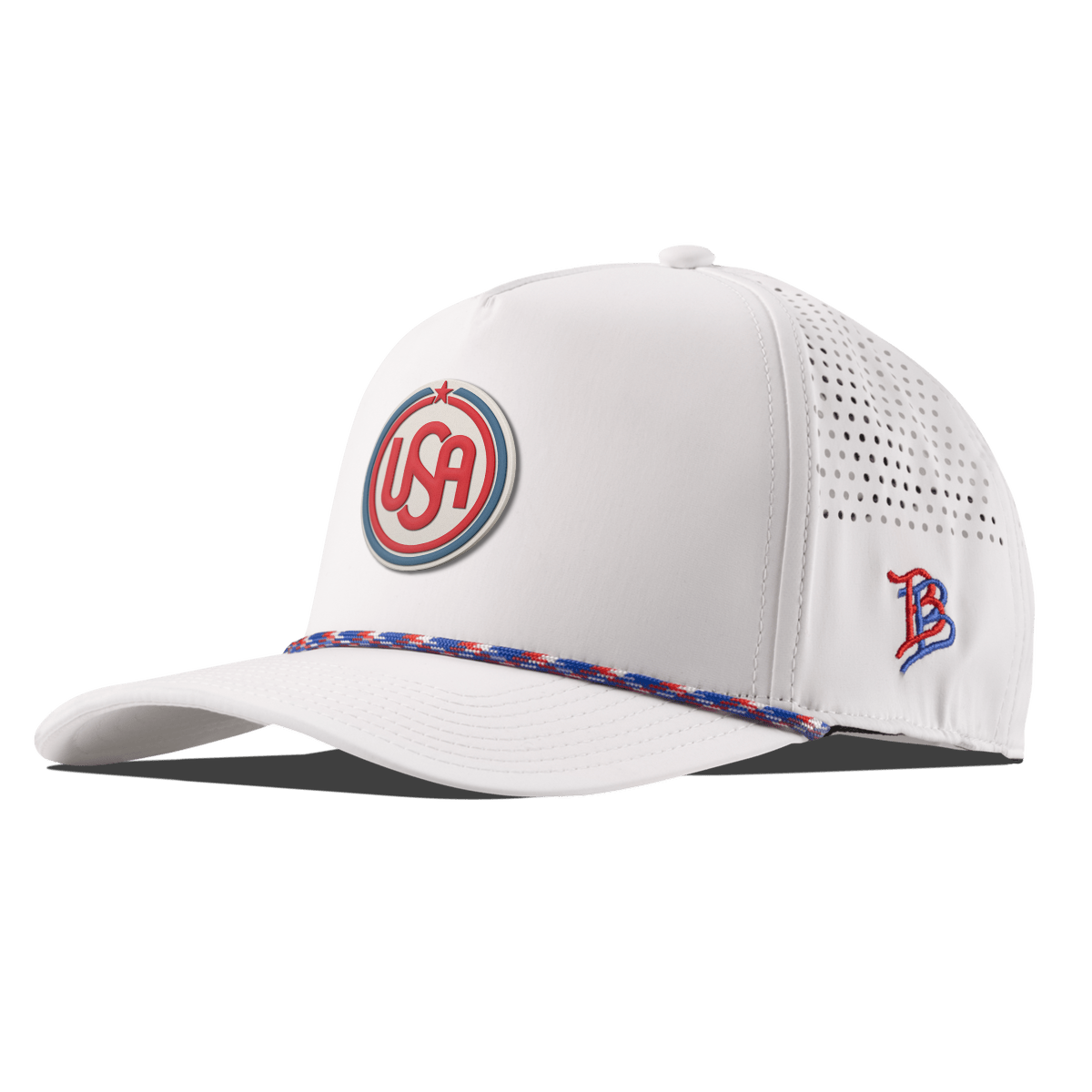 USA Icon Curved 5 Panel Rope White RWB