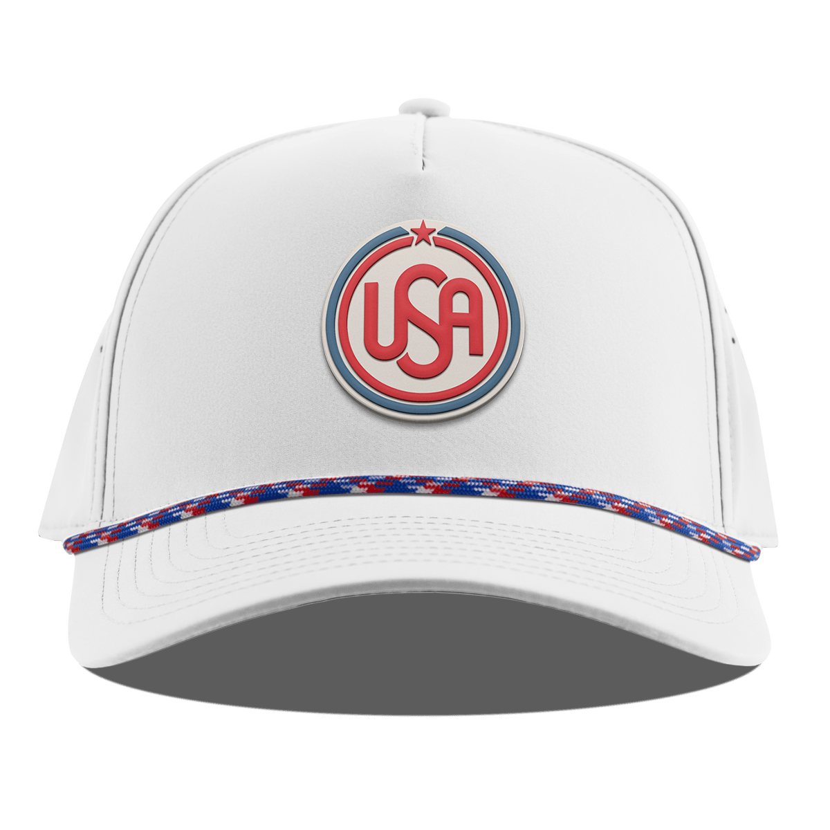USA Icon Curved 5 Panel Rope White RWB